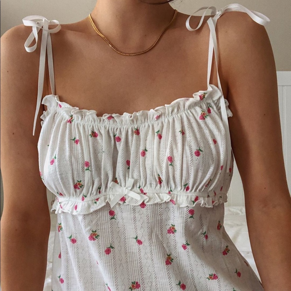 For Love & Lemons Blossom Pointelle Slip - Picture 2 of 6